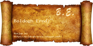 Boldogh Ernő névjegykártya